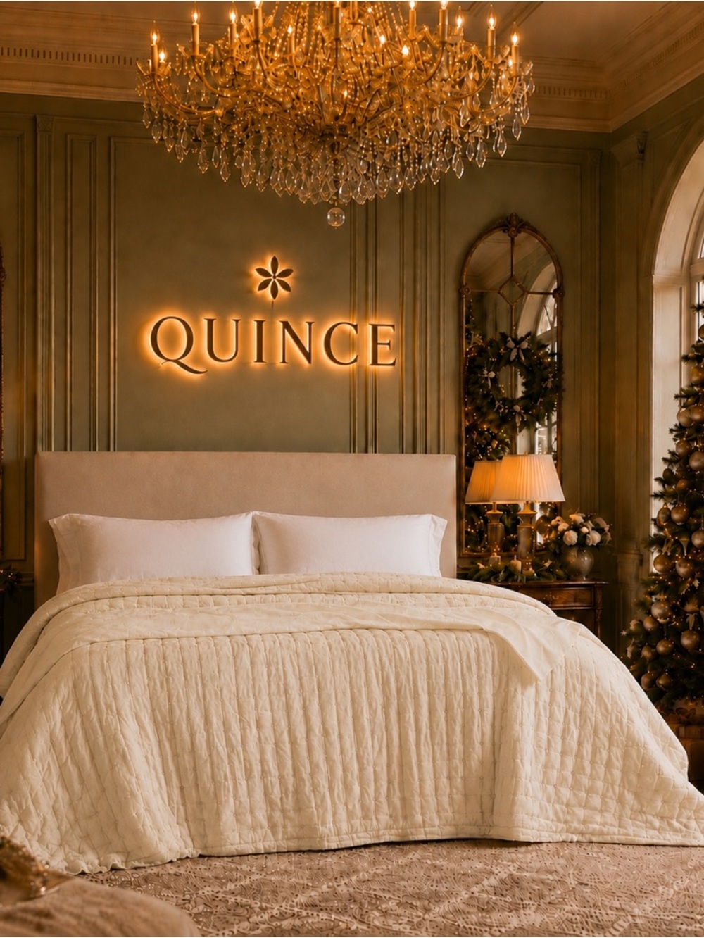 Quince Linen Dream Quilt – Sand  king/cali king